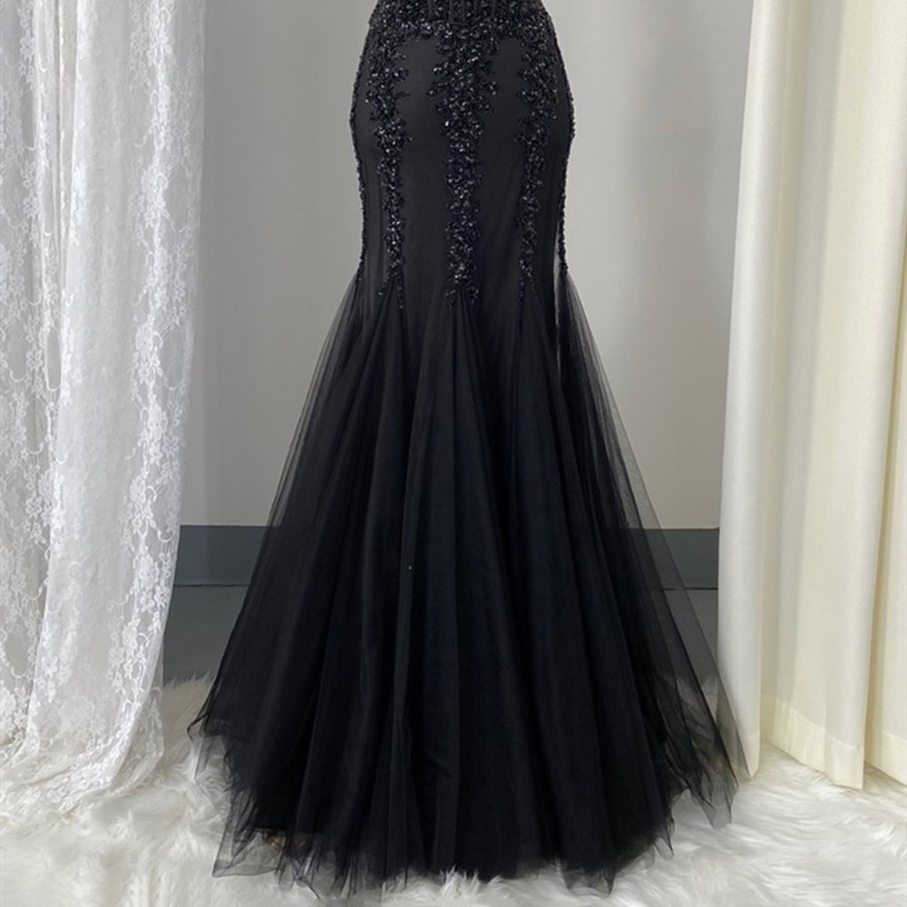 NEW Black Evening Long Sweetheart Strapless Mermaid Prom Dress GOWN AC774 - Picture 3 of 8